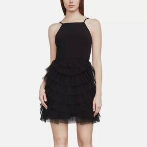 BCBGMAXAZRIA Cassandra Black Tulle Mini Dress - Cocktail - Party - Size 4